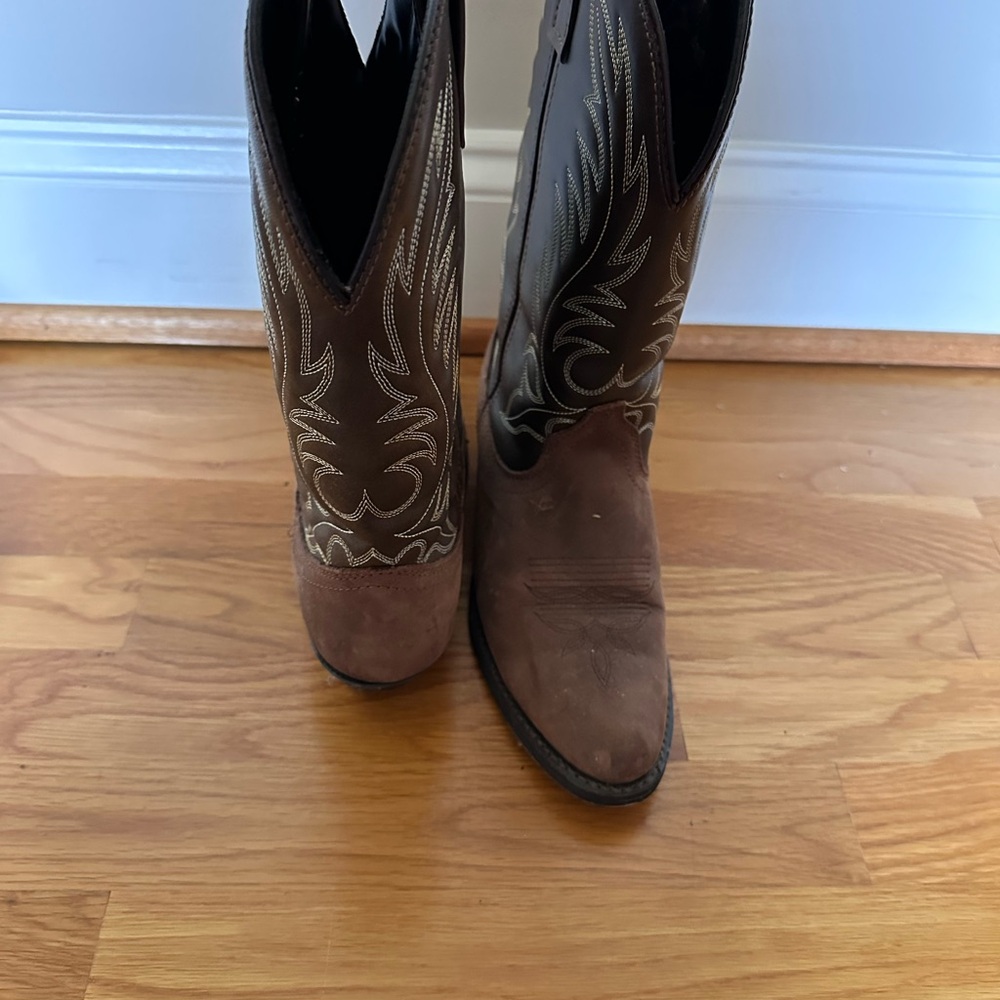 Laredo Two-Tone Western Heeled Boots